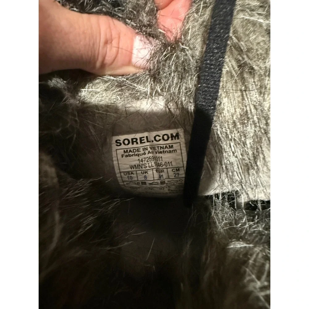Sorel Tofino Black Quilted Faux Fur Waterproof Winter Snow Boots Womens 10